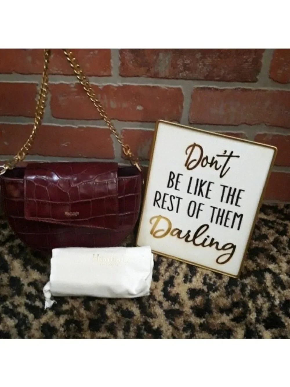 Hammitt Neil Belt & Convertible Clutch Purse Fanny Handbag Maroon Red Gold NEW